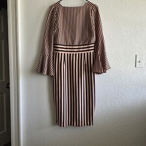 Eva Mendes for New York & Company Striped Long Sleeve Dress